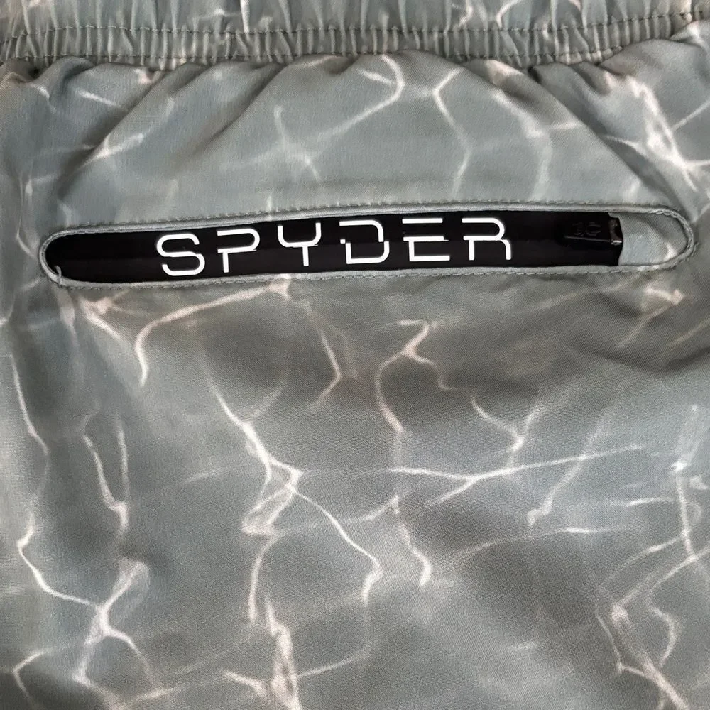 NWOT Spyder Aqua Patterned Active Mens Performance  Swimwear Size M